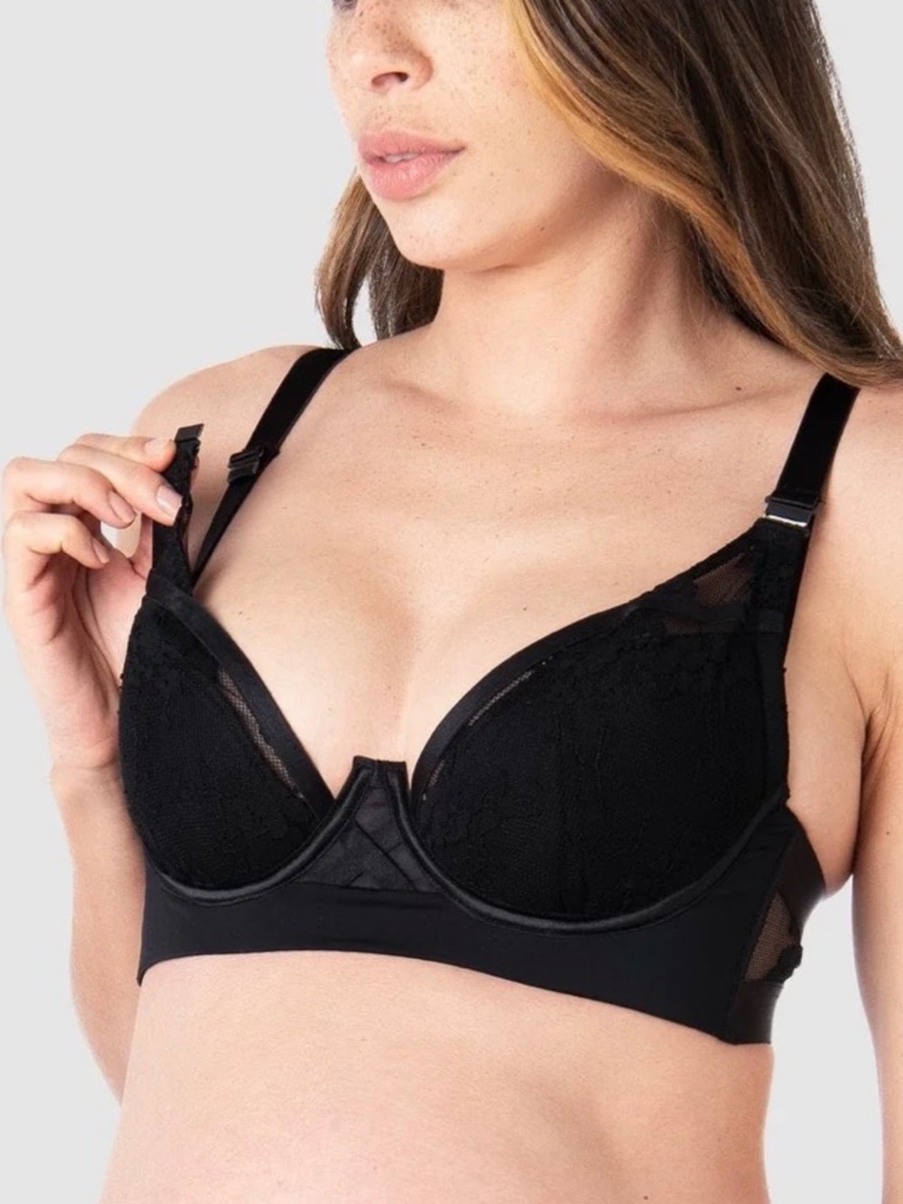 Black Lace Nursing Bra || HOTMILK || US 32G
